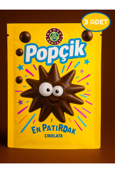 Kahve Dünyası Popçik Patırdak Patlayan Şeker ve Çilek Aromalı Çikolata Kaplı ...