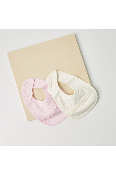 giggles مريلة دانتيل مزخرفة مع زر كبس للإغلاق - مجموعة من قطعتين