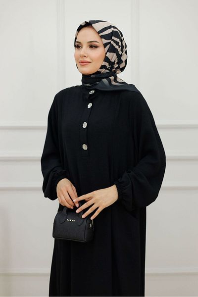 Enans Design Women's Hijab 2 Piece Set Summer Aerobin Fabric Tunic & Trousers