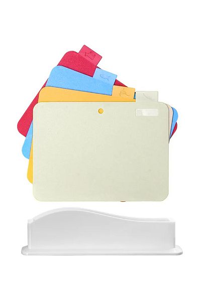 zola Set of 4 choppers, plastic, white plastic stand, 33.6x9.2 cm, multicolor