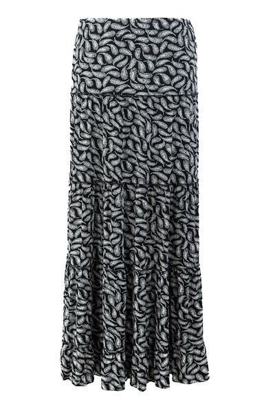 Oppland Women's Combed Cotton Skirt Five Piece Round Viscose Fabric Spring Model Comfortable Cut with Elastic Waist