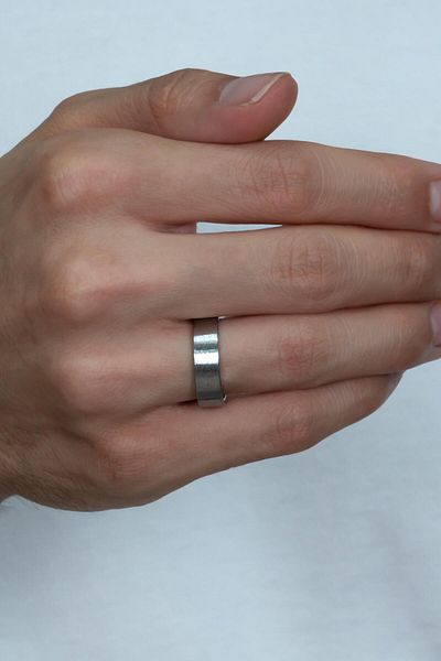 Takı Dükkanı 6mm Matte Plain Model Unisex Women Men Steel Wedding Band Ring Cl29