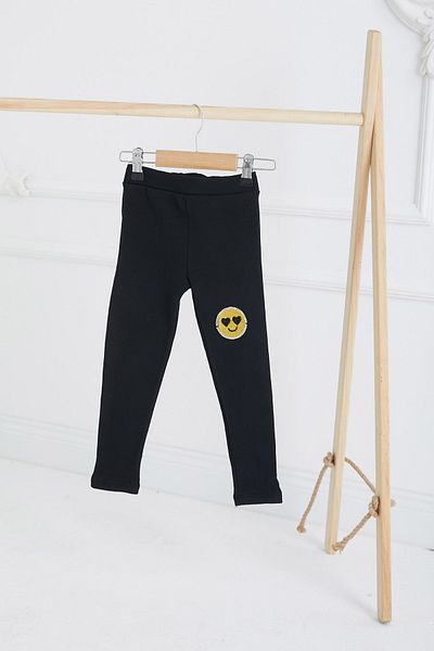 TOFİSA Girl's Black Embroidered Tights - 26675