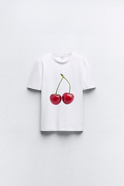 The Champ Clothing Λευκό γυναικείο μπλουζάκι - Cherry Design and Printed