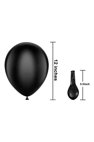 Ropet Set of 25 latex balloons, Black, 30cm, Ropet