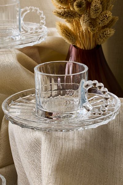 Perotti Ringo Line 6-Piece Transparent Bead Coffee Cup with Handle