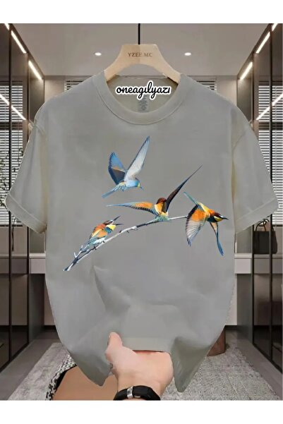 oneagılyazı Ptica Štampano Oversize kroj T-shirt