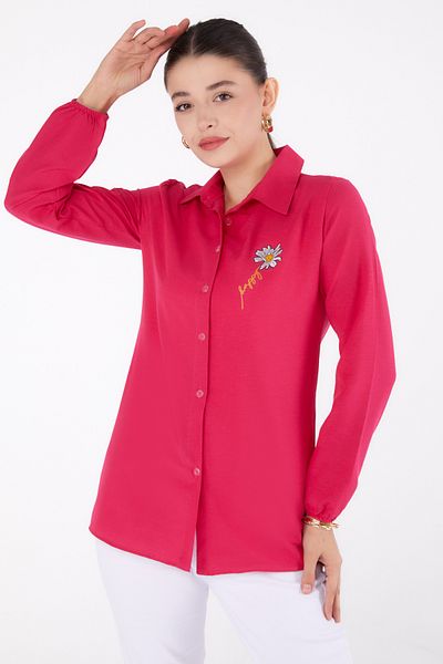 TOFİSA Printed Shirt Fusya - 13343