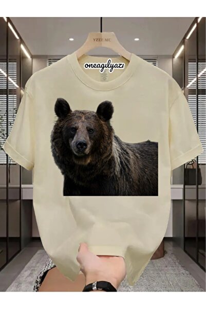 oneagılyazı Bear Printed Oversize T-Shirt