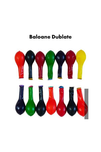 Ropet Set of 20 double balloons, 2 layers, multicolor chrome, Ropet