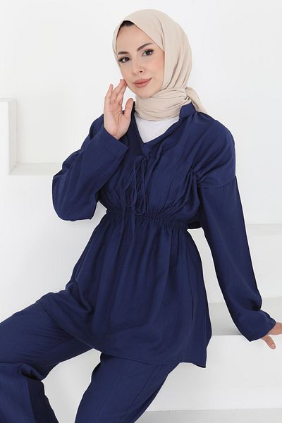 TOFİSA Elastic Waist Double Suit Indigo - 27177