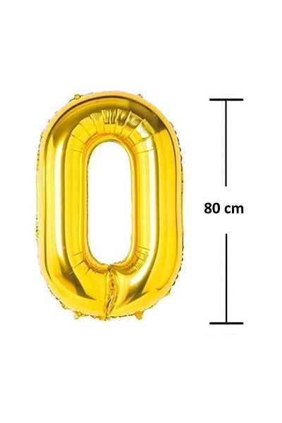 Ropet Ropet foil birthday balloon, Gold, number 0, 80 cm