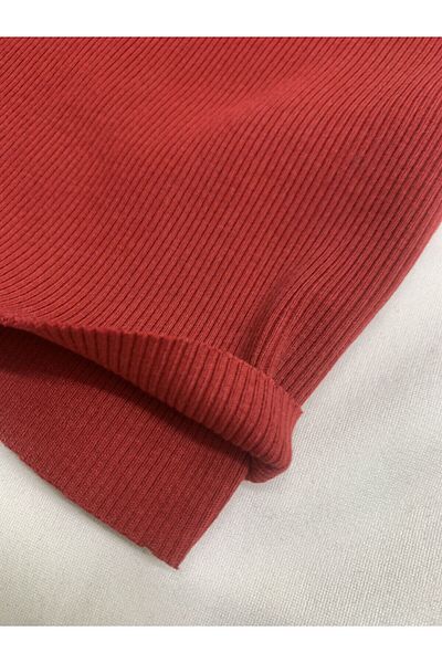 Yiğit Kumaş Red Camisole (Ribana) Fabric, Piece 40X130 cm