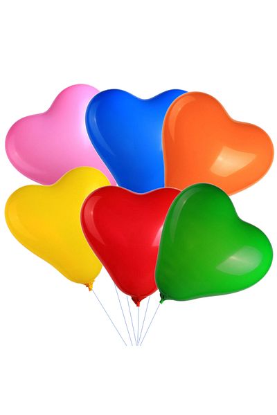 Ropet Set of 6 giant latex balloons, 50cm, Multicolor, Heart shape, Ropet