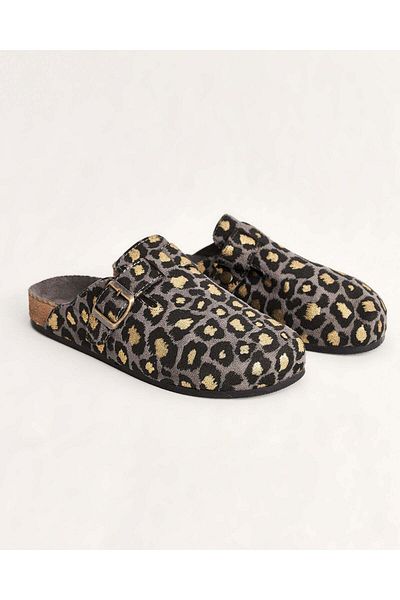 Chirpy Women's Leopard Patterned Buckle Summer Slippers