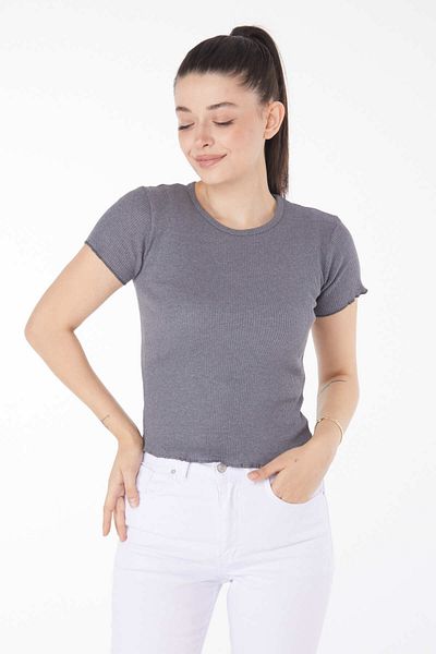 TOFİSA Short Sleeve Blouse Smoked - 24437