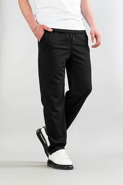 bombe Men's Fabric Canvas Blended Comfortable Fit Bagy Pants Fabric Belted Drawstring Lycra Pants