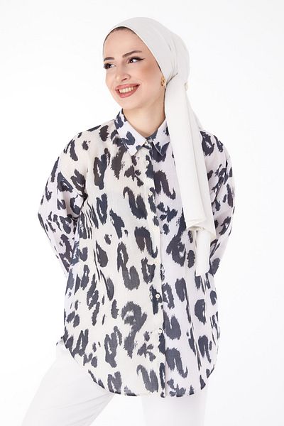 TOFİSA Patterned Tunic Black - 25643