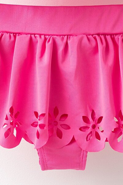 Banamio Lazer Kesim Çiçek Desenli Kız Çocuk Mayo Bikini Takım