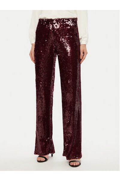 Haveone Women's Fabric Trousers PGE-M236 Burgundy
