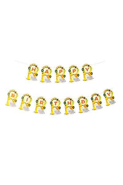 Ropet Banner Happy Birthday, Ghirlanda, 2.5m x 17cm, Tema Jungla, Ropet