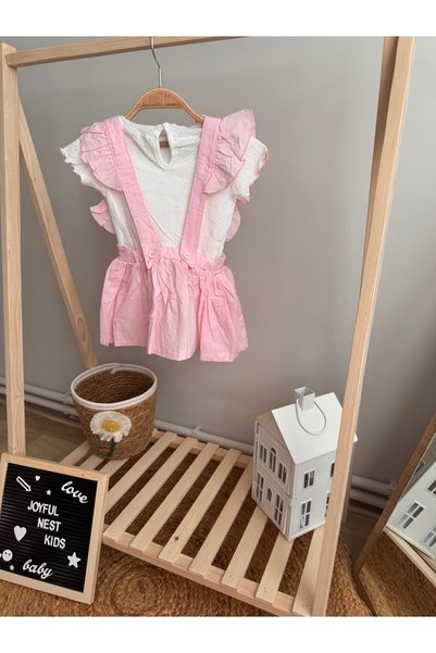 Kids فستان تي شيرت بدلة مطرزة