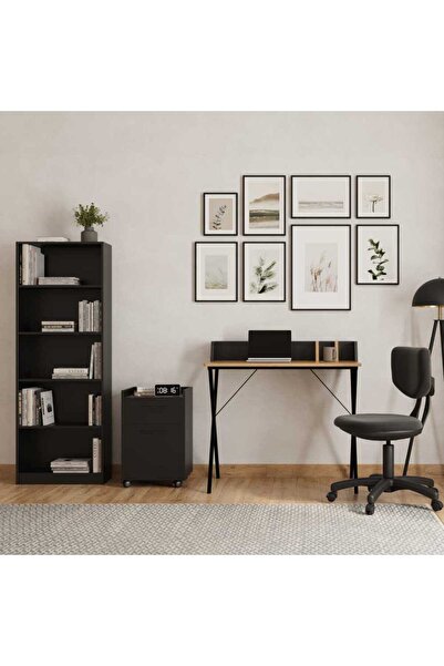 Adore Mobilya 2 Çekmeceli Kilitli Keson-Siyah 45x64x40 cm