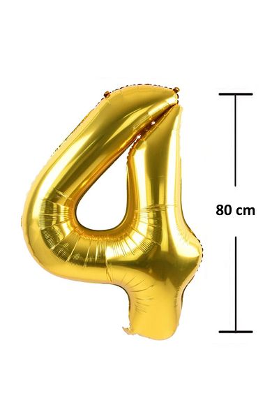 Ropet Ropet foil birthday balloon, Gold, number 4, 80 cm