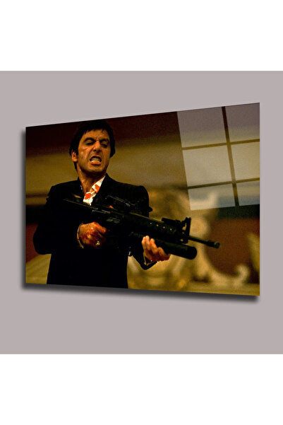 Glassual Art Sinirli Scarface - Tony Montana Sinema ve Ünlüler 4 mm Temperli ...