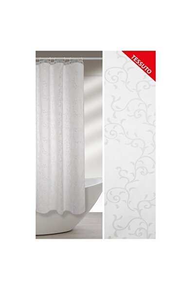 Feridras Perdea de duș din poliester, culoare ALB cu imprimeu ALB MAT, 240x20...