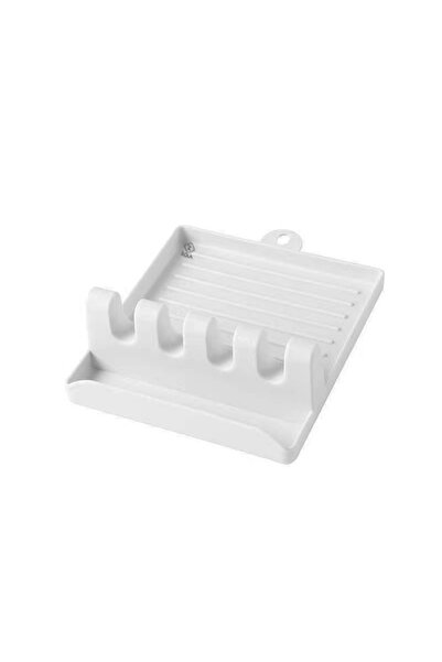 zola Silicone kitchen utensil holder, with drip, 4 holes, 14.3x12.7x5 cm, white