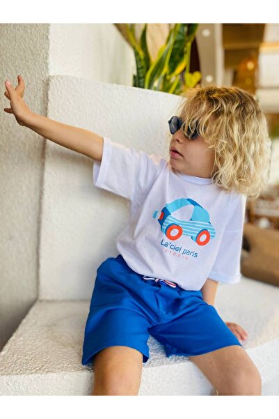 Has Kids La'Ciel Paris Car Suit with Woven Shorts