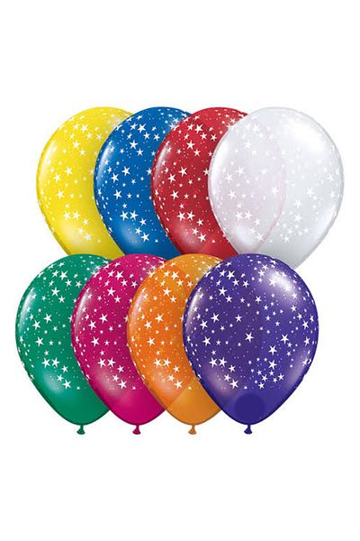 Ropet Set of 100 latex balloons, With stars, 30cm, Ropet