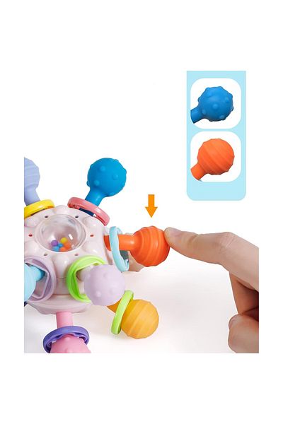 OEM Teething toy for babies, interactive rattle ball for motor skills