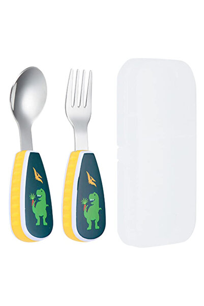 sallma Set de 2 ustensile pentru bebeluși și copii, cu cutie de depozitare