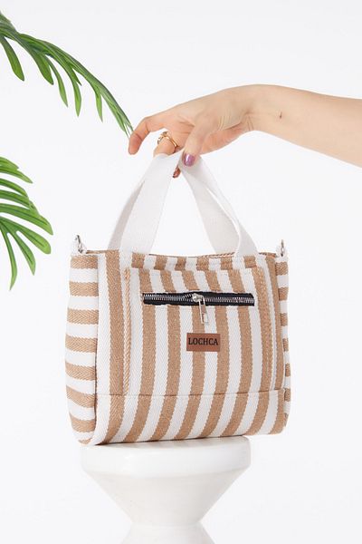 TOFİSA Mink Striped Women's Mini Bag - 25403