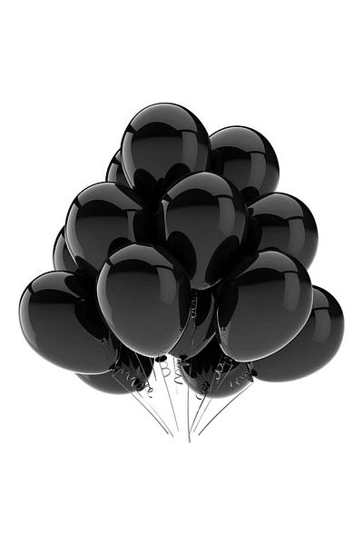 Ropet Set of 25 latex balloons, Black, 30cm, Ropet