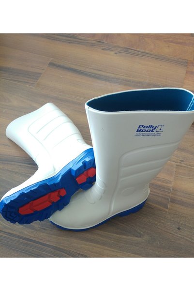 Polly Boot Pollyboot Vega S4 Beyaz Mavi Boğazlı Çizme