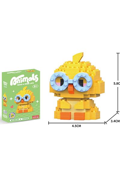 OEM Construction set, Duck with glasses, 124 pieces, 6 years+
