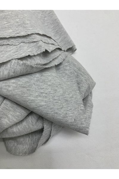 Yiğit Kumaş Gray Flexible Baby Rib Combed Cotton Fabric, Piece 110X170 cm
