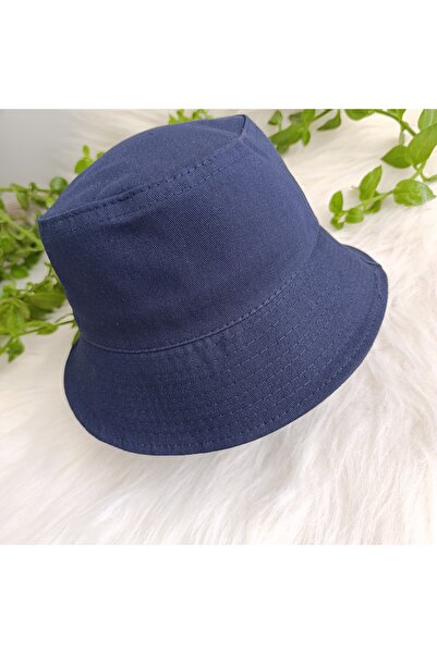 minilkabebe çocuk fötr kova şapka pamuklu lacivert 5-8 yaş size:54cm