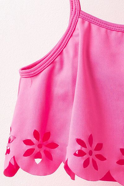 Banamio Laser Cut Flower Patterned Girl's Swimsuit Bikini Suit