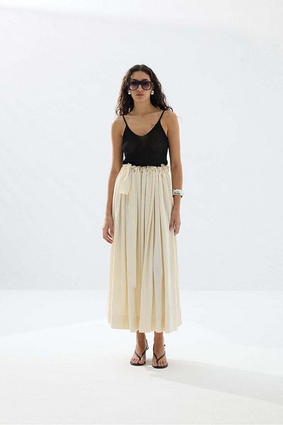 Tailors Room Tie-Up Skirt - Ecru