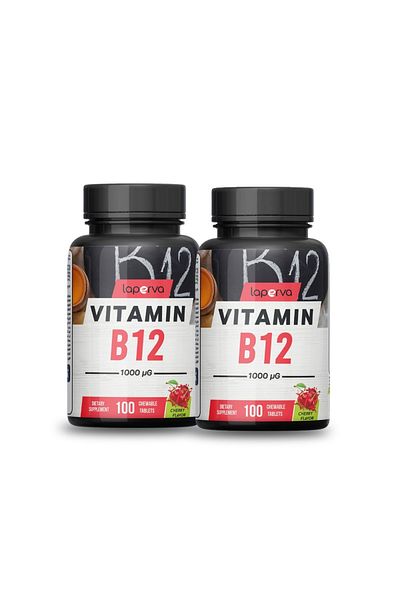 Laperva Vitamin B12, 100 Chewable Tablets, 1000 Mcg (PACK OF 2)