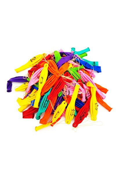 Ropet Set of 100 Latex Punch Ball Balloons, Multicolor, Atom Balloon, 45cm