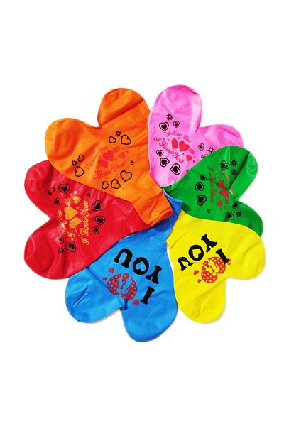 Ropet Set of 10 giant latex balloons, 50cm, Multicolor, Heart shape, Ropet