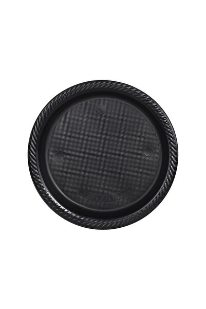 AMBALAJ PAZARI Lüks Plastik Tabak Siyah 22 cm - 25 Adet