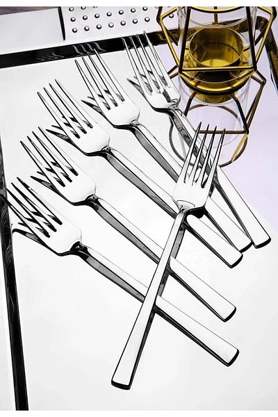 garaccu Stainless Steel Durable Luxury 6-Piece Flat Model Dinner Fork