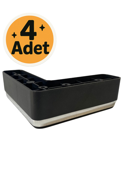 Moda Power MODA L Ayak 5 Cm Siyah Mobilya Baza Koltuk Puf Ayak Kanepe Çekyat Ayağı (4 ADET)