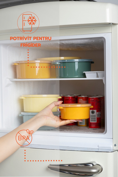 Ginza Maison Set Of 12 Food Containers (4X500 ML, 4X1000 ML, 4X2000 ML), Pastel, Lid With Air Release Device